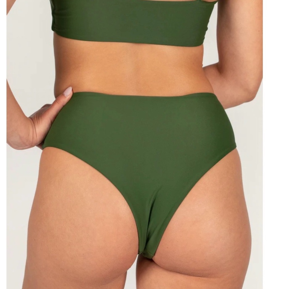 MIKOH Swimwear Waikui High Rise Cheeky Bikini Bottoms ONLY NO TOP XS